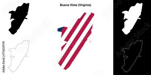 City of Buena Vista (Virginia) outline map set photo