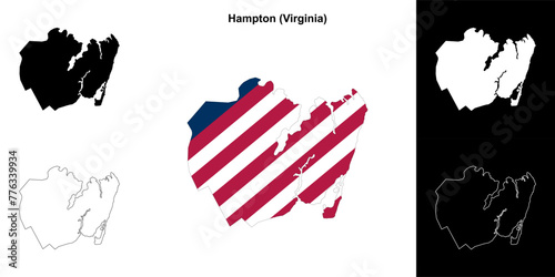 City of Hampton (Virginia) outline map set