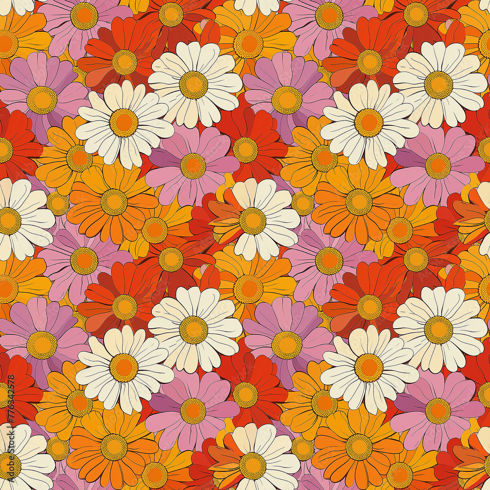 Vibrant Colorful Flower Pattern