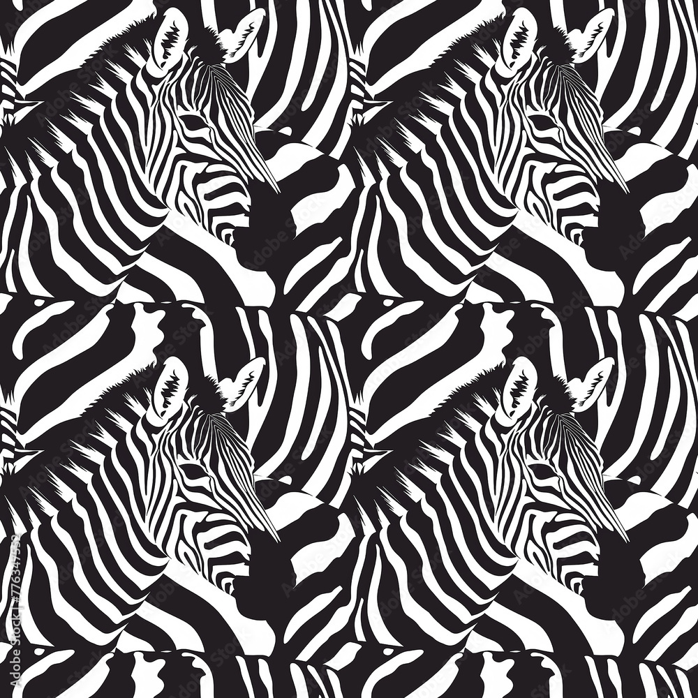 Naklejka premium Monochrome Zebra Pattern