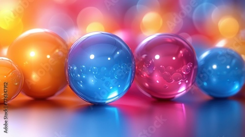 "Vibrant Colored Spheres Illuminated with Ethereal Glow"