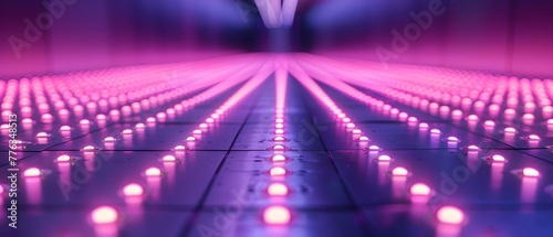 Pink Disco Nightclub with LED Dance Floor Featuring Glowing Light Grid. Concept Nightlife  Disco Party  LED Technology  Dance Floor  Glowing Lights