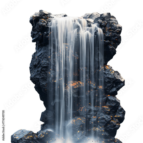 Isolated waterfall on transparent background