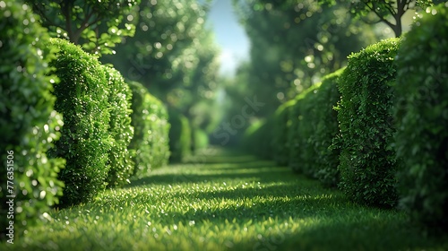 Rows of neatly trimmed hedges