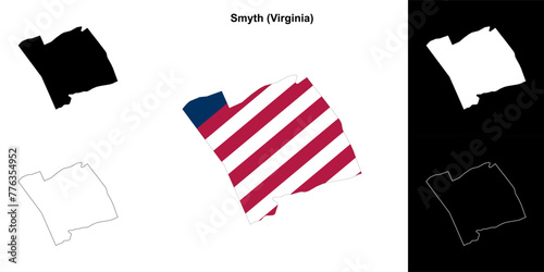 Smyth County (Virginia) outline map set