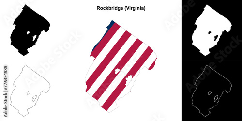 Rockbridge County (Virginia) outline map set photo