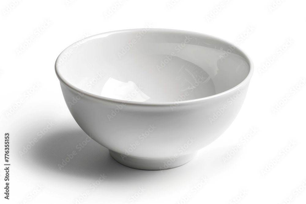 Clean and Empty White Ceramic Bowl Isolated with Clipping Path - Porcelain Object for Crockery and Pottery Utensils Clean and Empty White Ceramic Bowl Isolated with Clipping Path - Porcelain Object for Crockery and Pottery Utensils