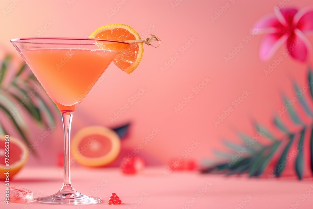 Realistic photo of cocktail with copy space - generative ai