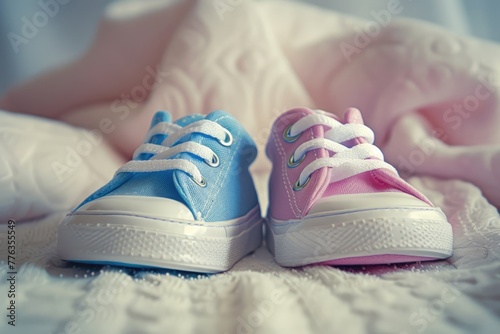 Cute Baby Shoes in Blue and Pink for Baby Boy and Baby Girl