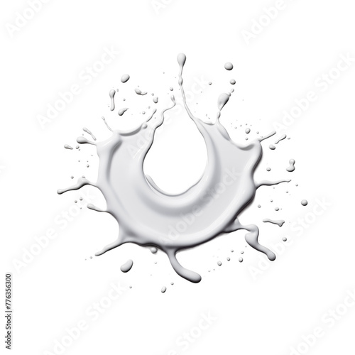Milk splash isolated on transparent background