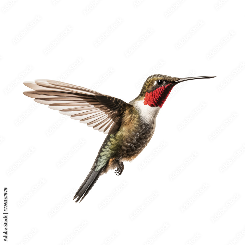 Fototapeta premium Ruby-throated hummingbird isolated on transparent background
