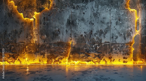 Old concrete wall with gold...