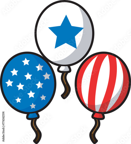 Memorial Day in the United States. American flags icon. The grave of military personnel.
