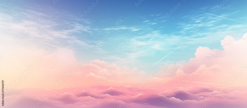 A commercial aircraft soaring through a cloudy sky with a scenic view from above A commercial aircraft soaring through a cloudy sky with a scenic view from above