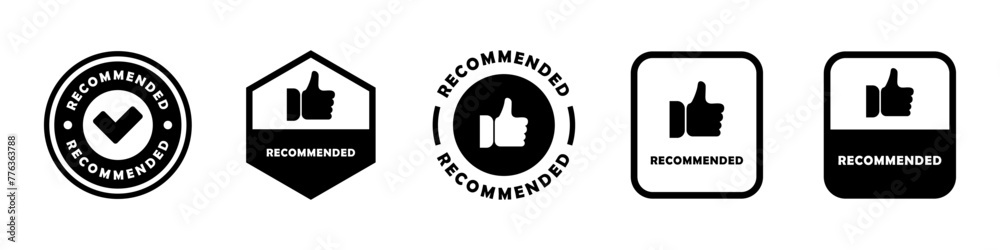 Recommended. Vector stamps for product advertising. Recommended. Vector stamps for product advertising.