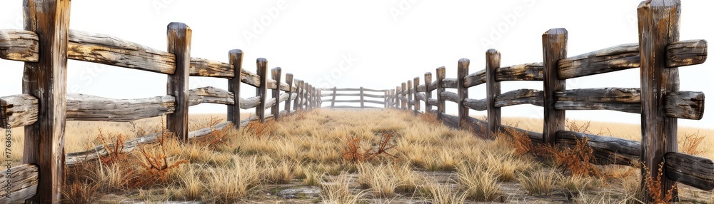 3D wooden fence weathered and strong 3D wooden fence weathered and strong