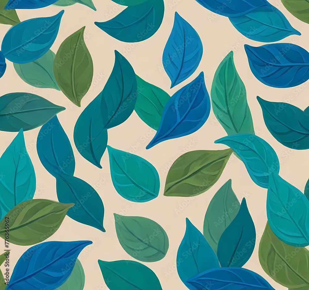 Fototapeta premium Blue Canopy: A Pattern of Overlapping Leaves