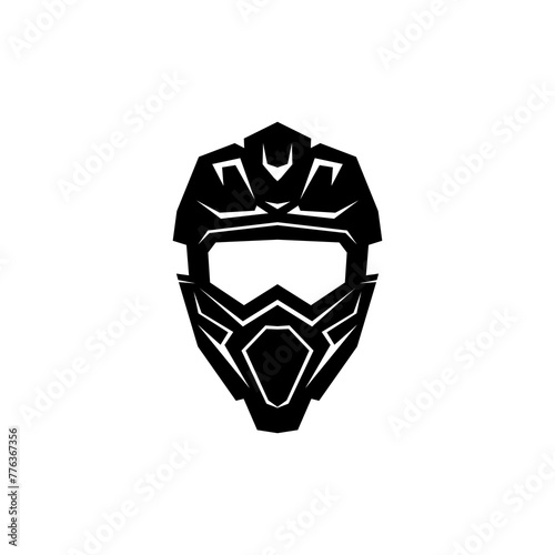 Supermoto Motocross helmet logo design template emblem badge.