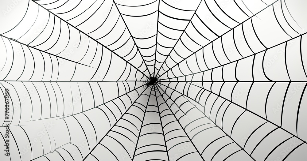 realistic cartoon line art of a tangled web without spider
