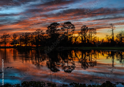 Sunset Reflections in a Pond