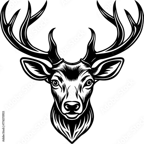 deer head silhouette vector illustration svg file  © Rashed Rana
