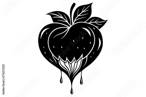 bleeding heart silhouette vector illustration