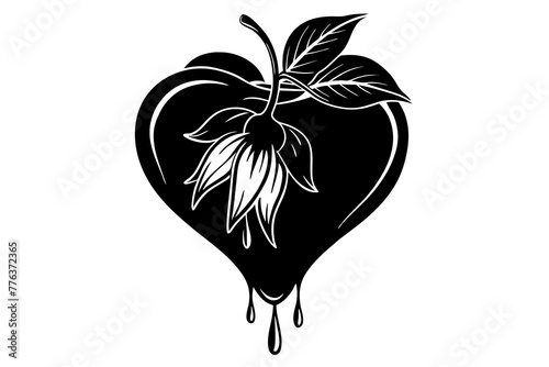 bleeding heart silhouette vector illustration