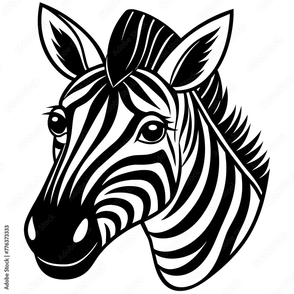 zebra head silhouette vector illustration svg file
