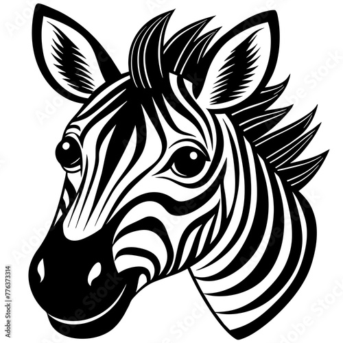 zebra head silhouette vector illustration svg file 