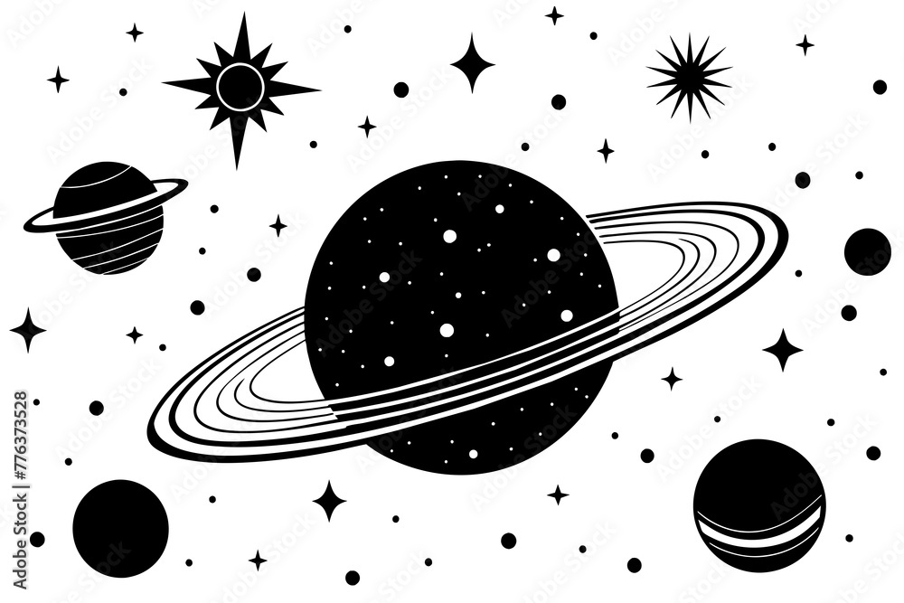 cosmos silhouette vector illustration