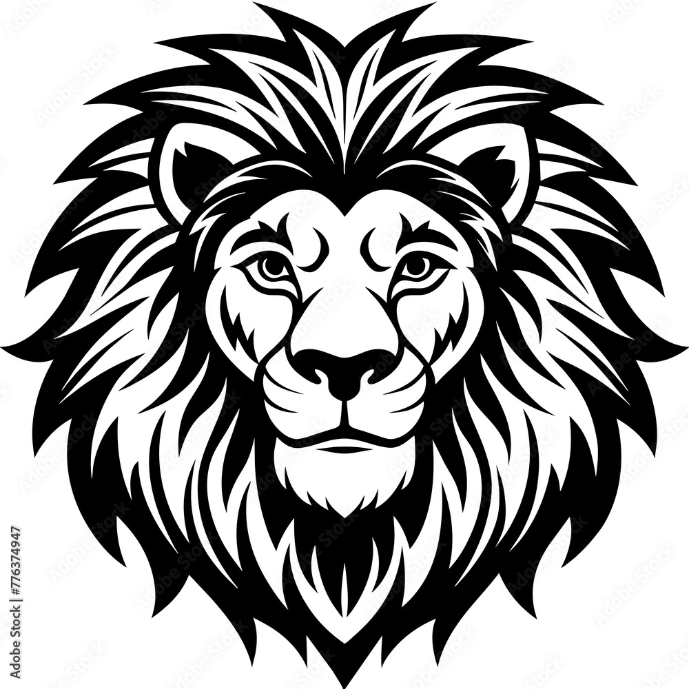 lion  head silhouette vector illustration svg file
