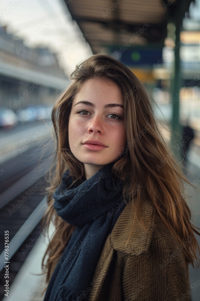 portrait of a girl in the subway Generative AI
