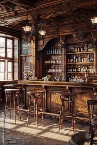 interior of empty bar pub Generative AI