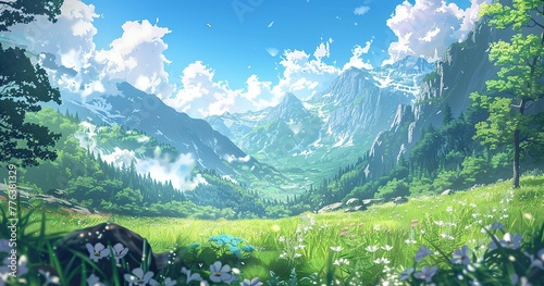 screenshot from an anime, beautiful background photo