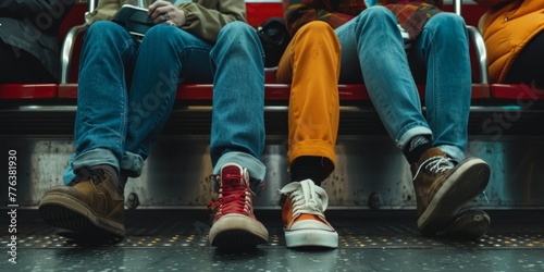 human feet in the subway Generative AI