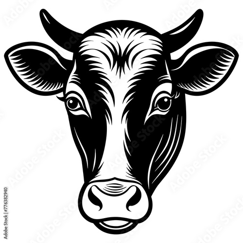 cow head silhouette vector illustration svg file
