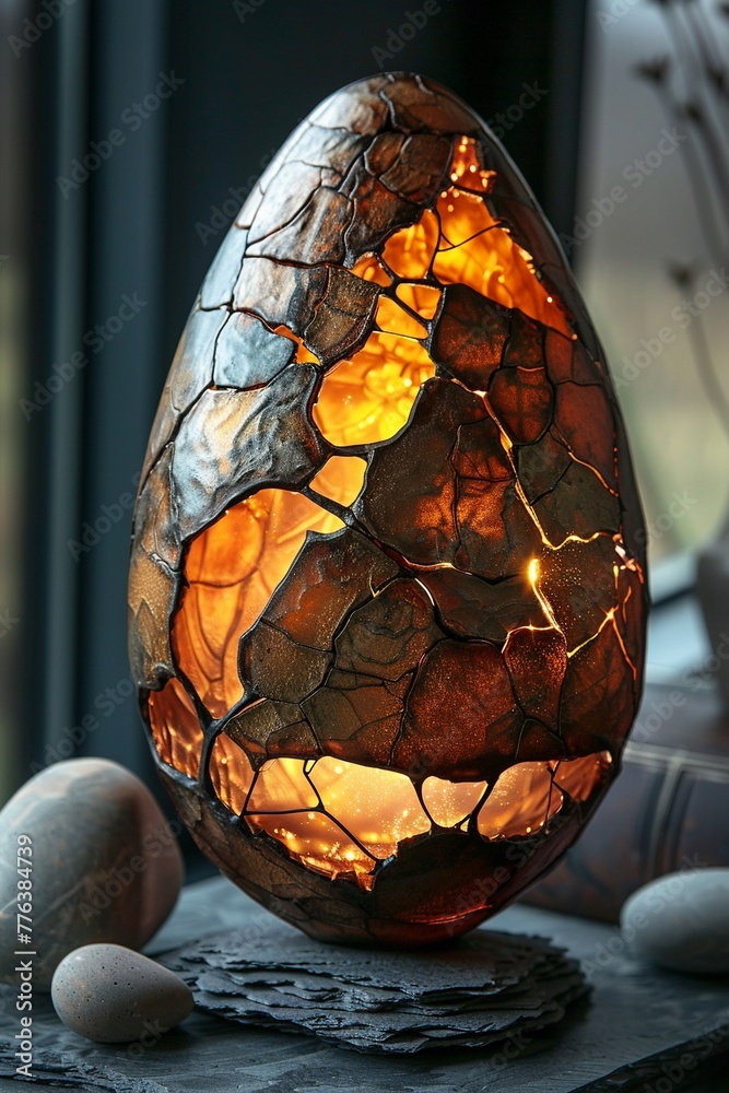 Witness the cracks of the world unfold around a golden dinosaur egg Witness the cracks of the world unfold around a golden dinosaur egg
