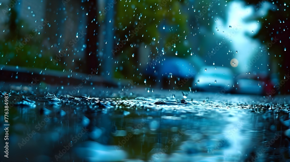 Rainy day wallpaper with dark clouds, raindrops falling, and a gloomy atmosphere. Perfect for a cozy indoor day.