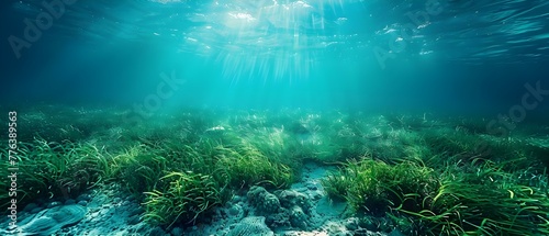 Celebrating World Seagrass Day with Stunning Underwater Photography of Marine Ecosystems. Concept Underwater Photography, Marine Ecosystems, World Seagrass Day, Stunning Images, Conservation Efforts