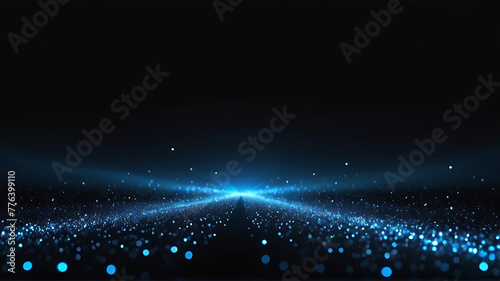Blue blue spectrum lights tech black party club neon lights abstract wave technology background, black background. Best for wide banner, poster, website, editing video, background presentation. ai © Al Amin