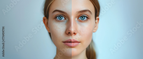 skin care, skin dryness, well-groomed and uncared comparison photo