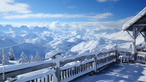 Winter mountaintop photo realistic ultra UHD Wallpaper