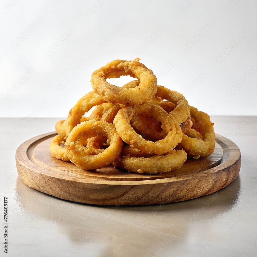 Naklejka premium Rustic Crunch: Crispy Onion Rings