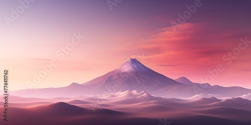 Fuji mountain at sunset. 3D illustration. Nature background.