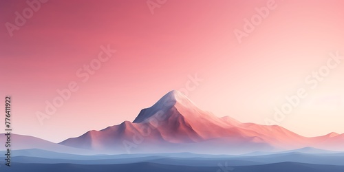 Fuji mountain at sunset. 3D illustration. Nature background.