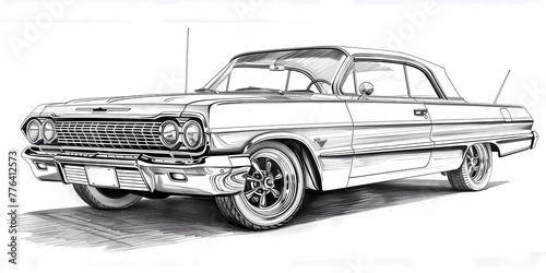 muscle car illustration  motors  roadtrips  ai image of cars