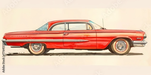 muscle car illustration  motors  roadtrips  ai image of cars