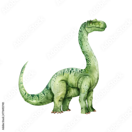 diplodocus vector illustration in watercolor style
