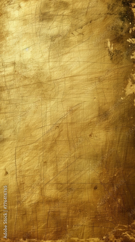 A brushed gold and beige metallic background, the texture is warm and inviting yet reveals subtle signs of wear and tarnish created with Generative AI Technology - obrazy, fototapety, plakaty 