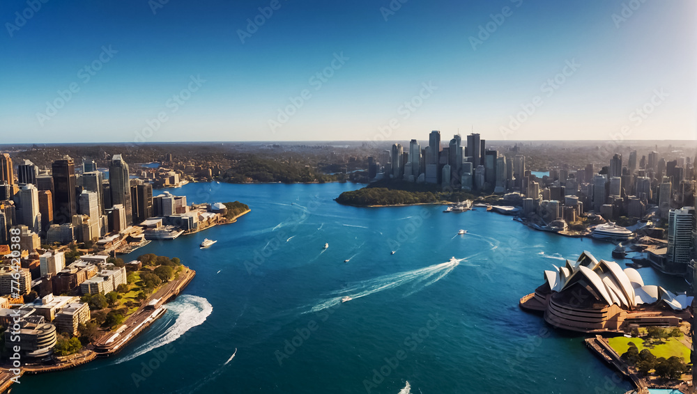 Naklejka premium City view of Sydney Australia panorama